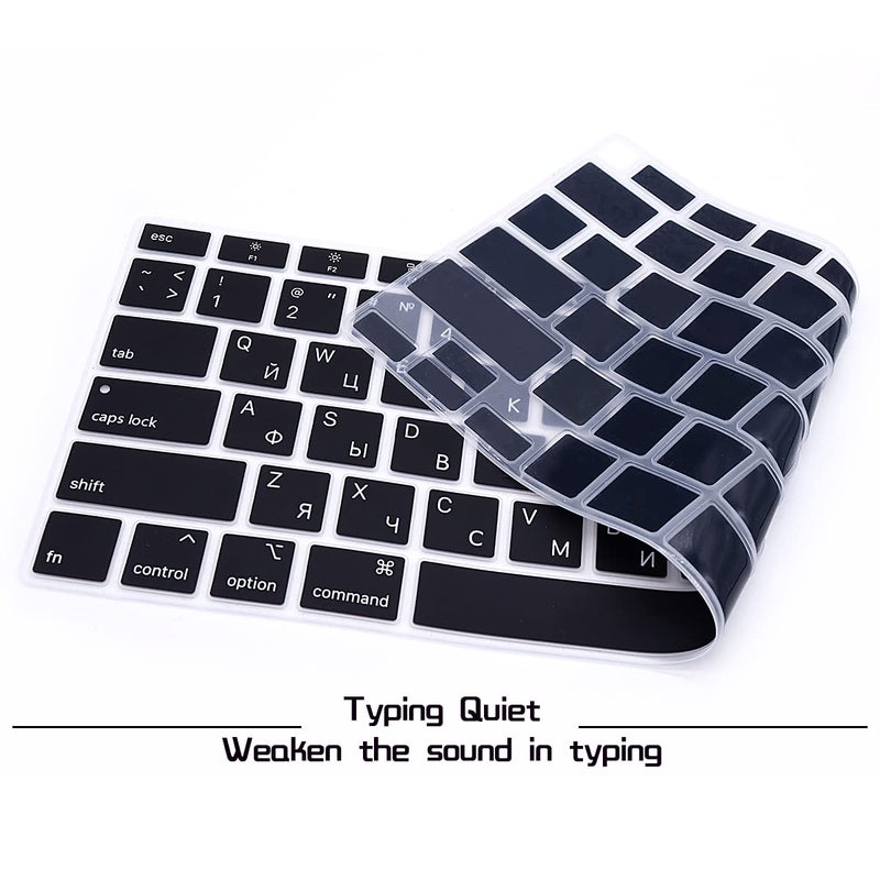 HRH Russian Language Keyboard Cover Skin Silicone Keyboard Cover Protector for MacBook Air 13 Inch 2020 with Touch ID (MODLE A2179 and A2337 M1 Chip,US Layout) - Image 2